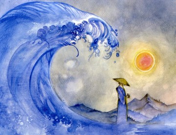 Fantasía popular Painting - fluyendo con las olas Fantasía